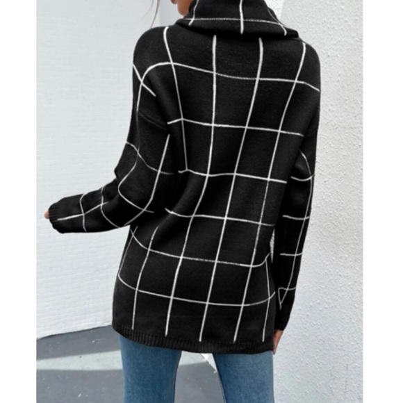 Boho Cozy Stripes Turtleneck Knit Sweater Top - Picture 3 of 6